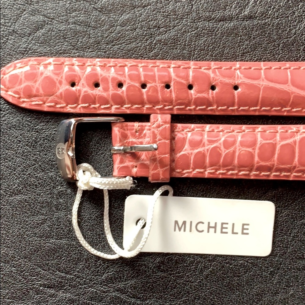 NWT Michele 16 Alligator Coral Pink Watch Band